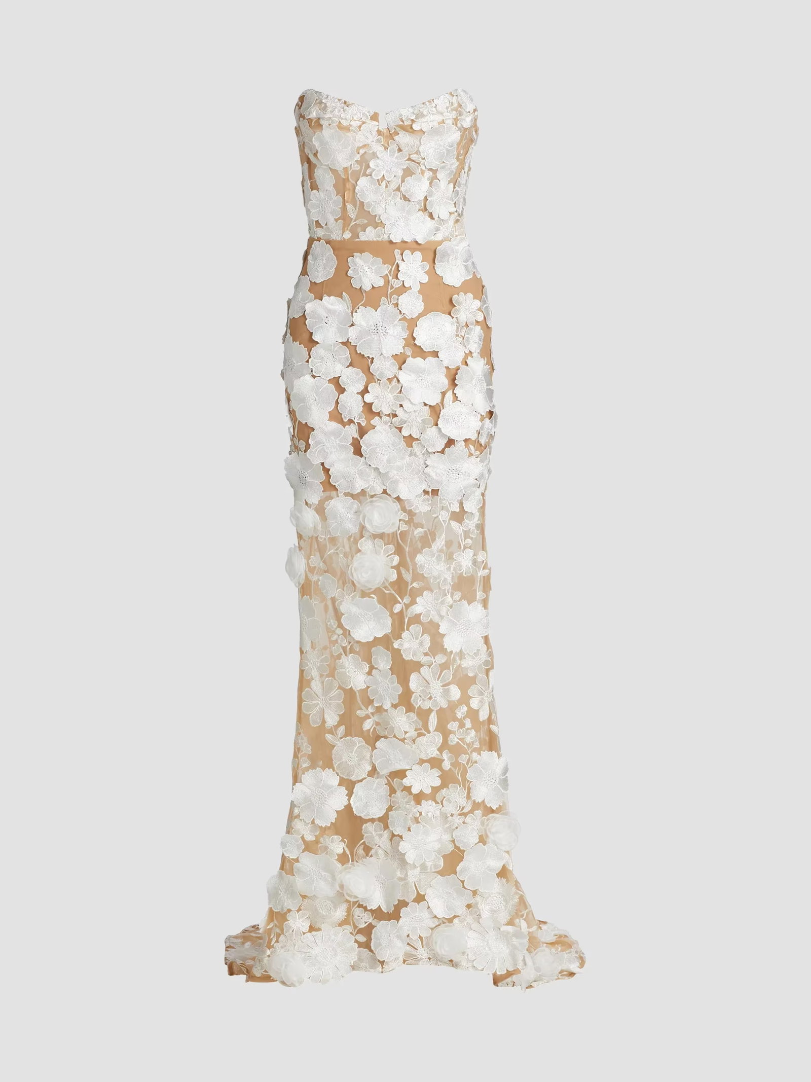 Bronx Banco Jasmine Floral Appliqué Mermaid Gown