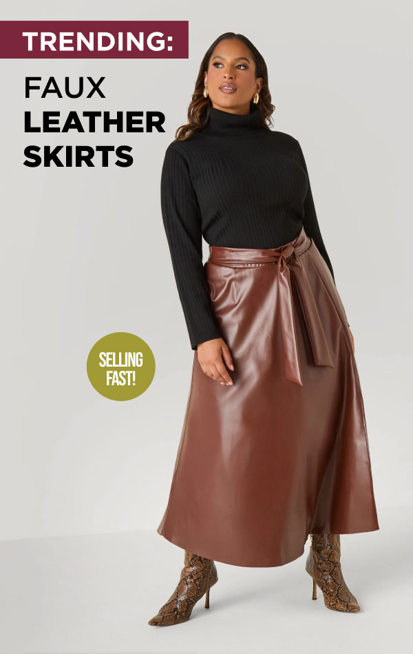 Belted Faux Leather Maxi Skirt