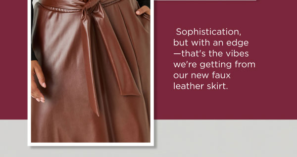 Belted Faux Leather Maxi Skirt