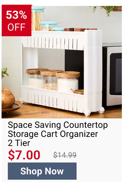 Space Saving Countertop Storage Cart Organizer 2 Tier