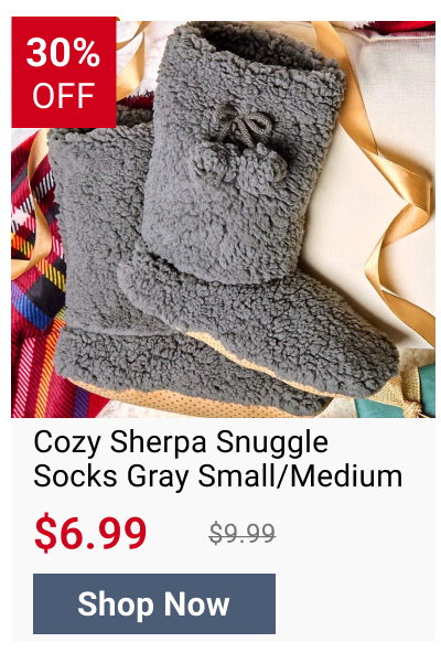 Cozy Sherpa Snuggle Socks Gray Small/Medium