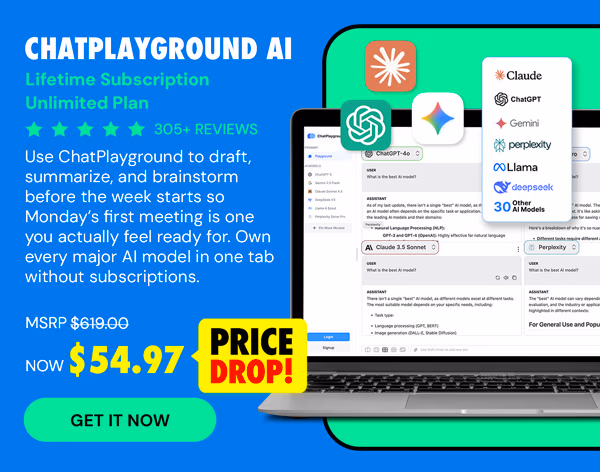 ChatPlayground AI: Lifetime Subscription (Unlimited Plan)