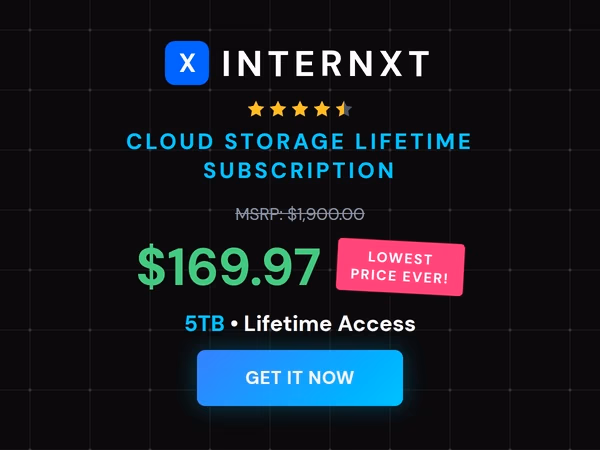 Internxt Cloud Storage Lifetime Subscription: 2TB to 100TB Plans