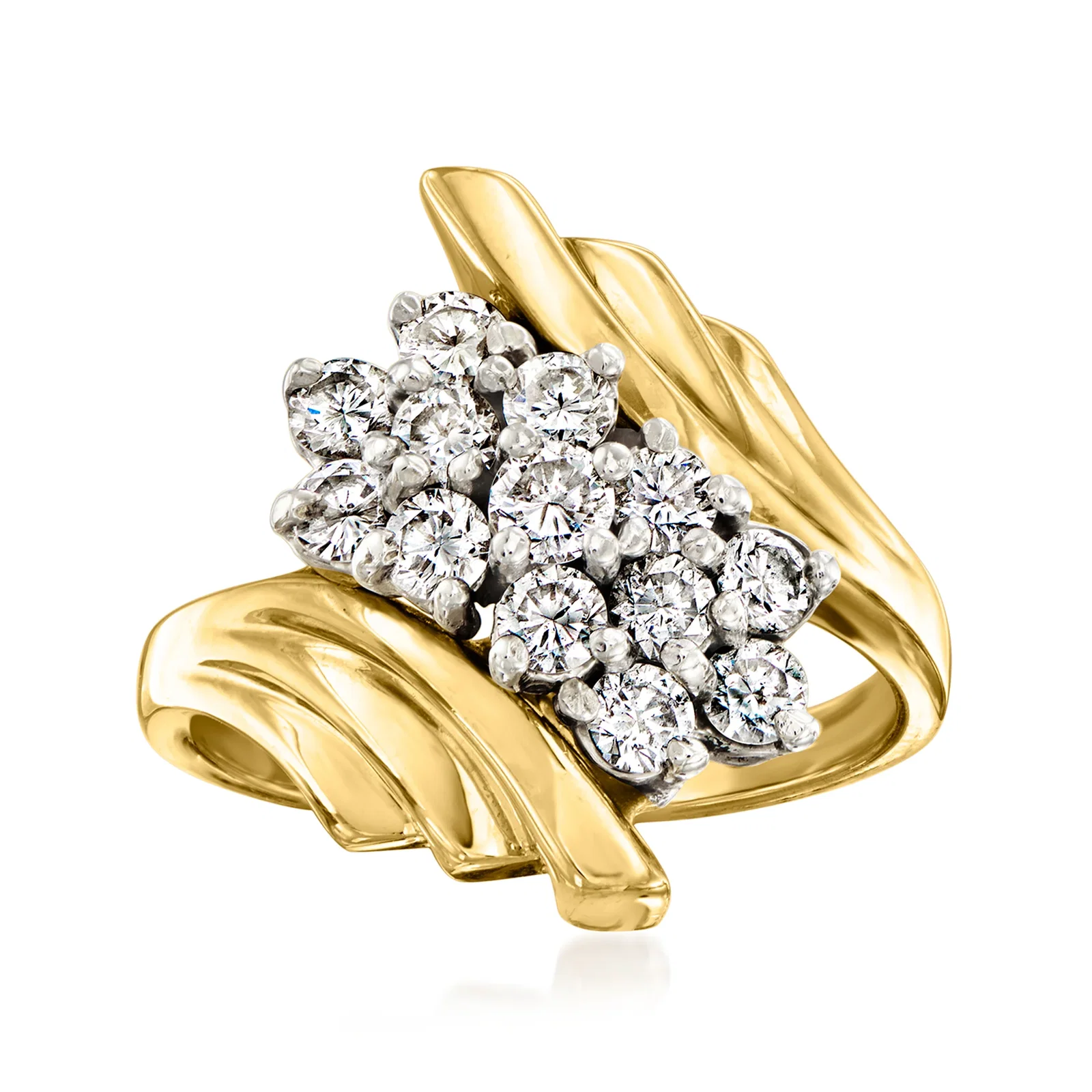 Image of C. 1980 Vintage .40 ct. t.w. Diamond Cluster Ring in 14kt Yellow Gold. Size 7