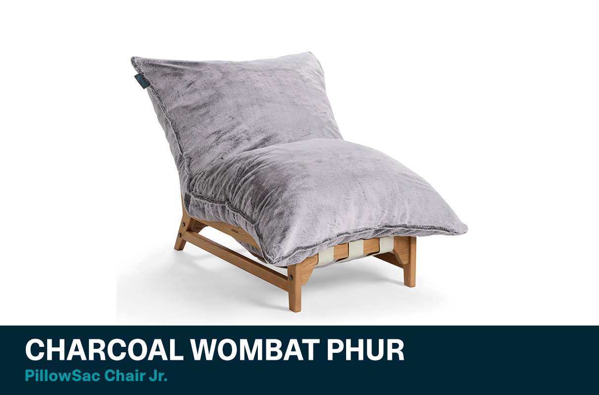 PillowSac Chair Jr. Charcoal Wombat Phur
