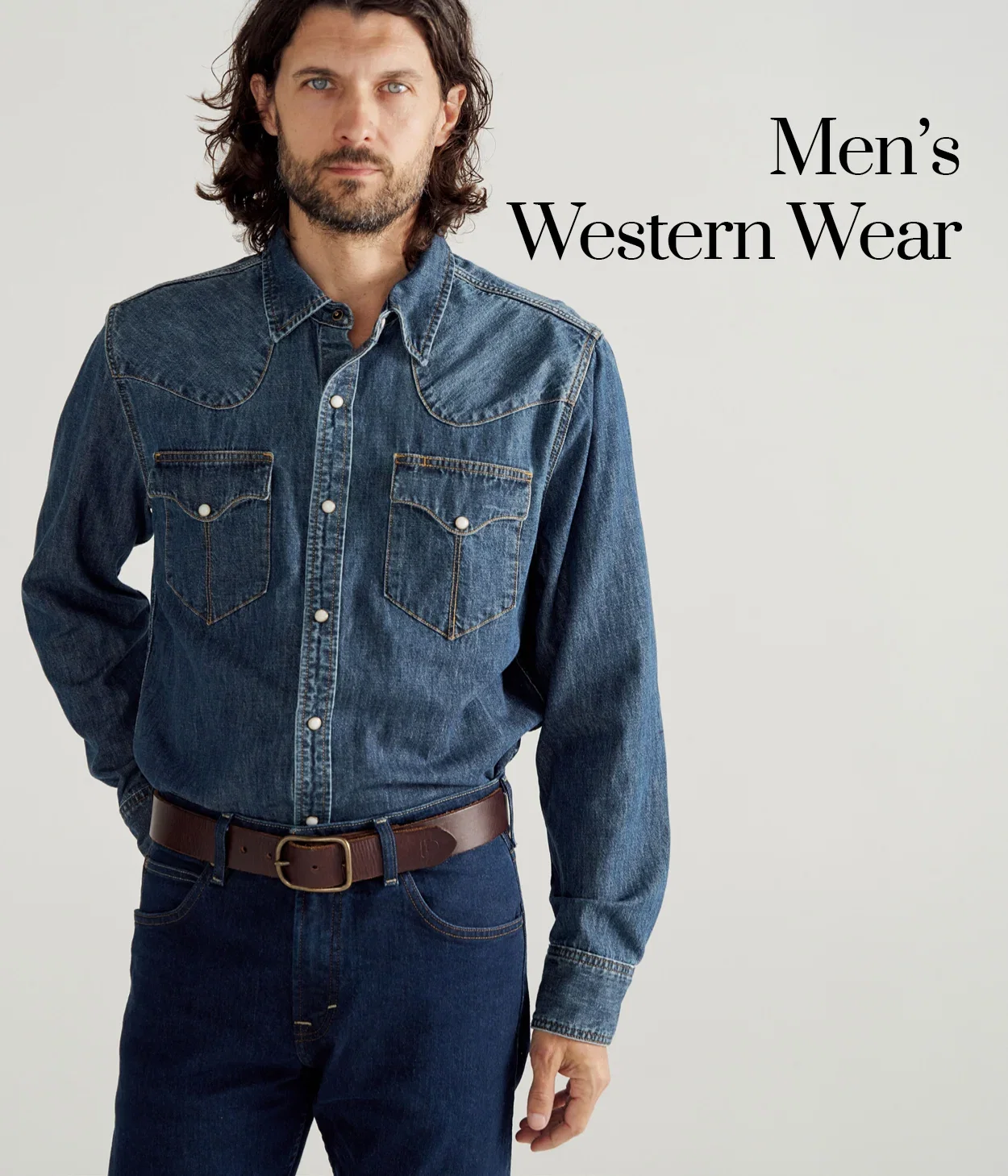 Men's Western - Tecovas Men's Denim Pearl Snap, $95  Online & select stores. More colors available.