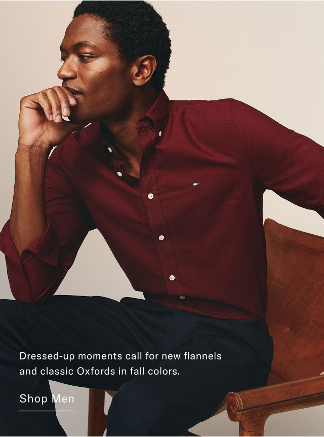 Dressed-up moments call for new flannels and classic Oxfords in fall colors. Shop Men 