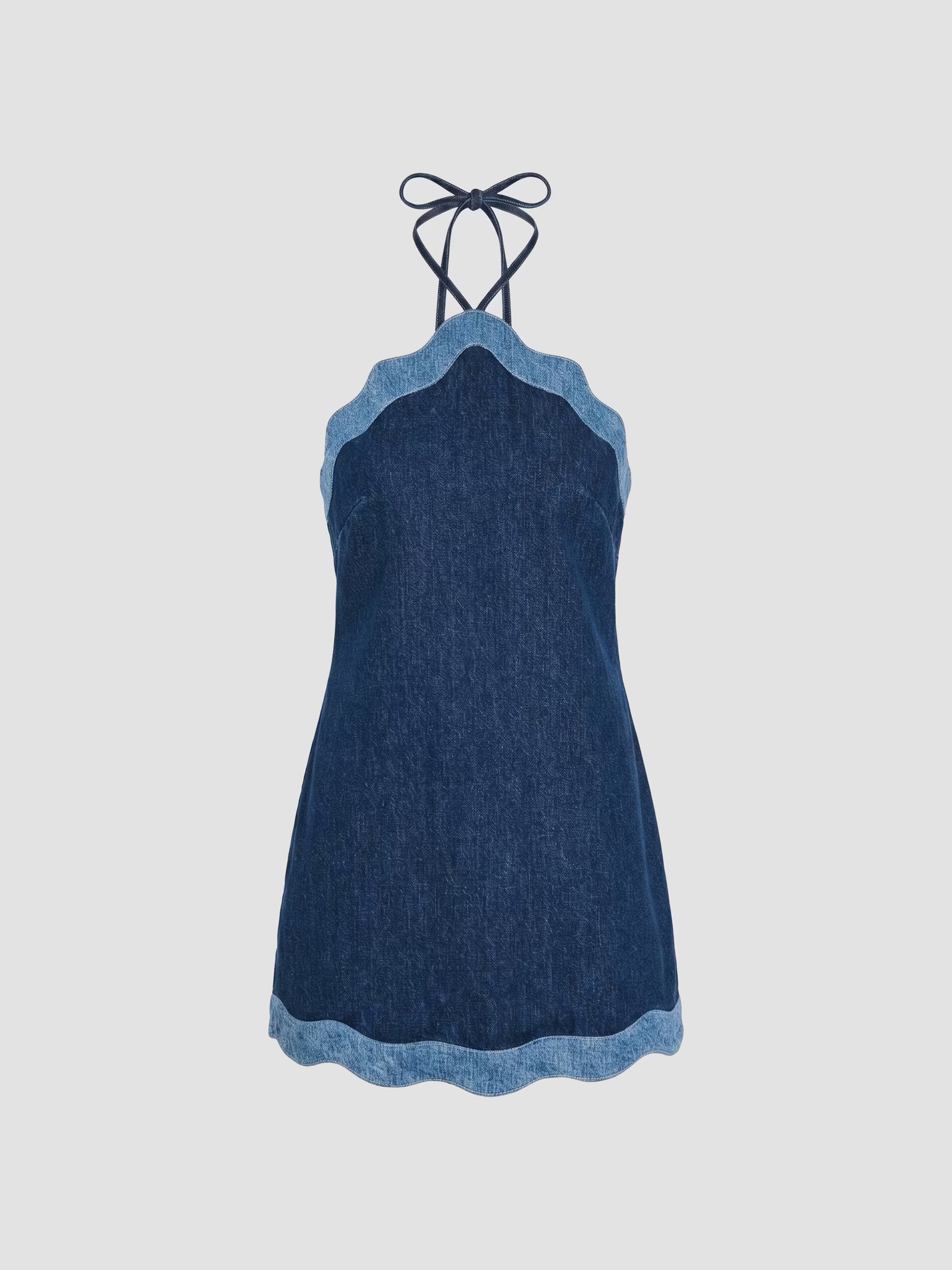 Retrofête Tasia Denim Halter Mini Dress