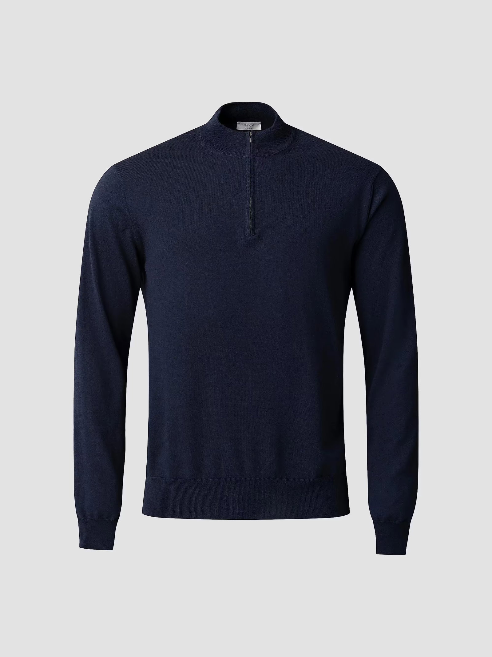 Eton Cotton-Cashmere Fine Weave Quarter-Zip Sweater