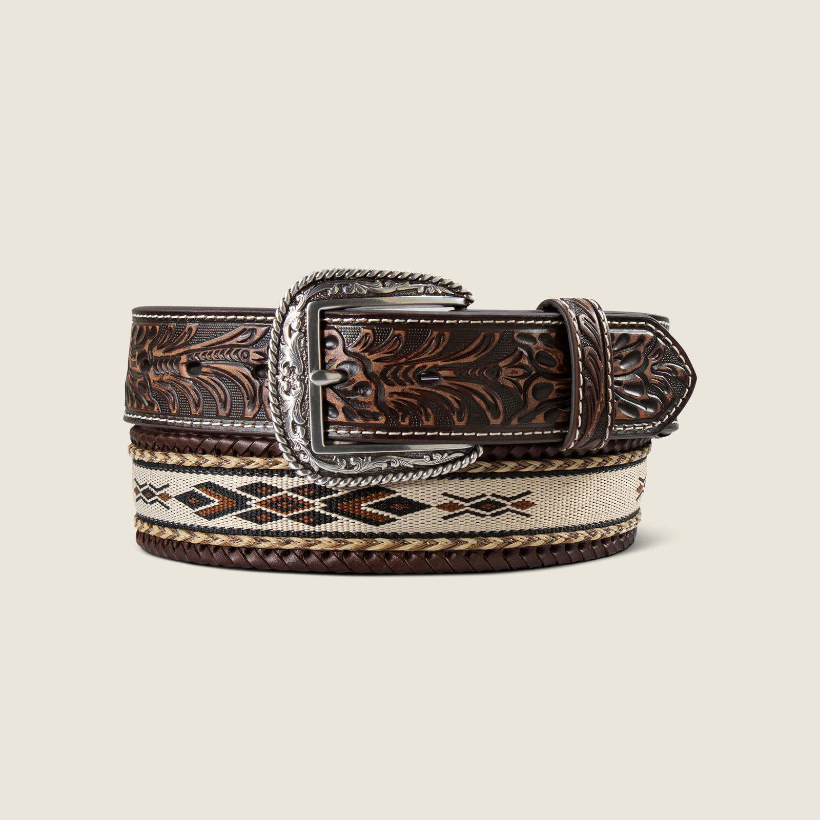 Men’s Hair On Whip Stitch Belt