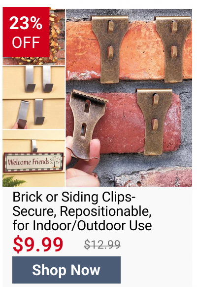 Brick or Siding Clips-Secure, Repositionable, for Indoor/Outdoor Use