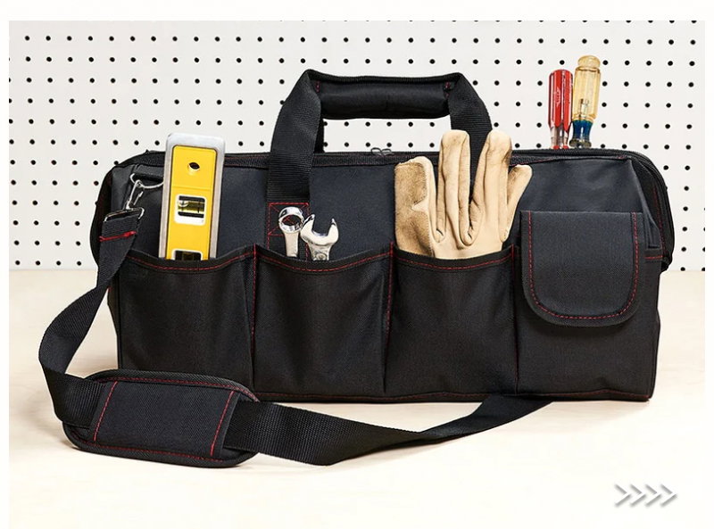 Fix-It 18" Tool Bag made With Carry Handle 6 pockets And Rubber Feet