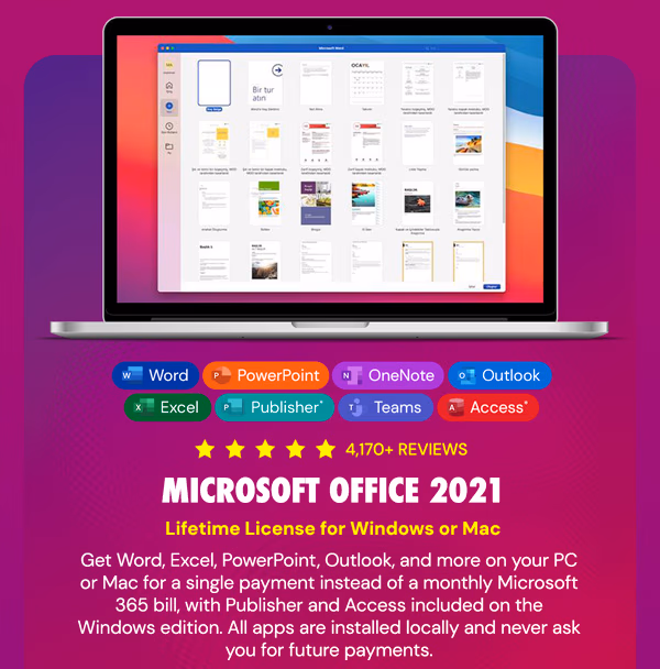 Microsoft Office Professional 2021 for Windows: Lifetime License