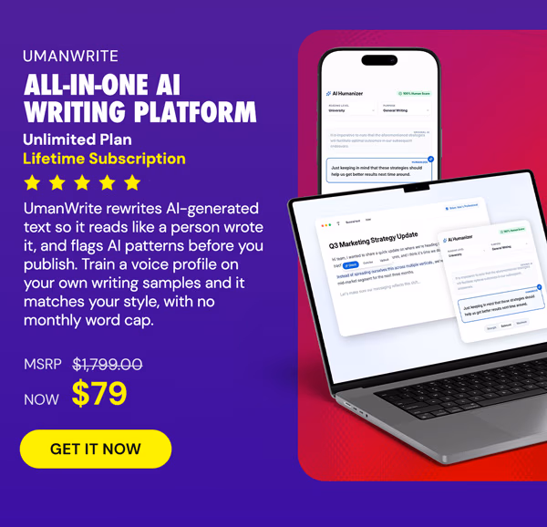UmanWrite - AI Humanizing Content Creator Unlimited Plan: Lifetime Subscription