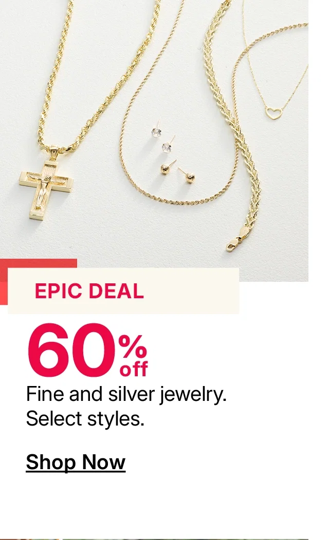 60% off fine and silver jewelry