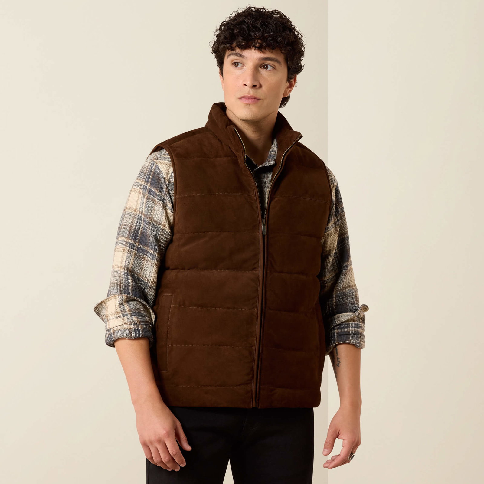 Men’s BenchMade Goat Suede Puffer Vest