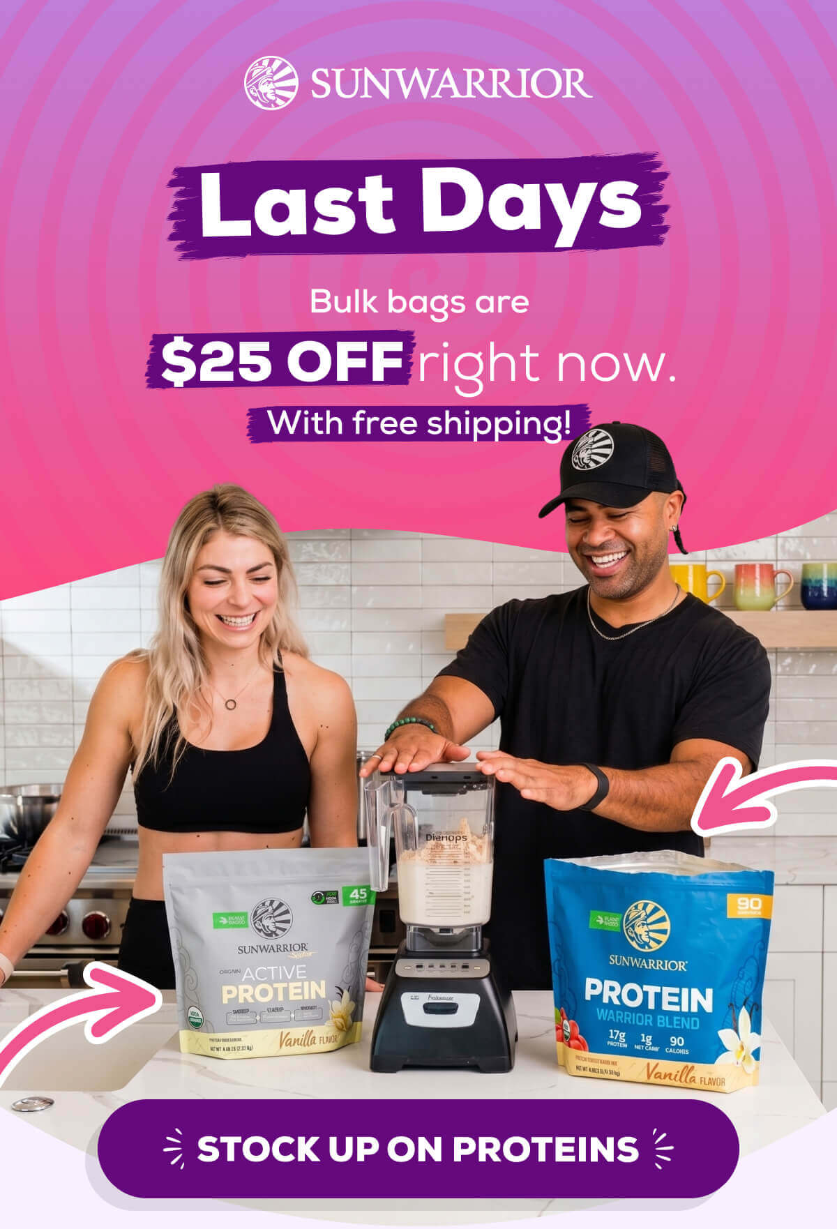 Last Days Bulk bags are $25 OFF right now. With free shipping!  STOCK UP ON PROTEINS 