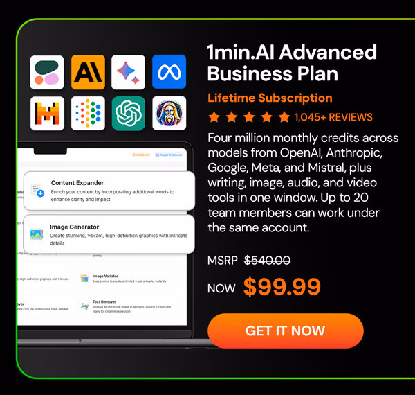 1minAI Advanced Business Plan Lifetime Subscription