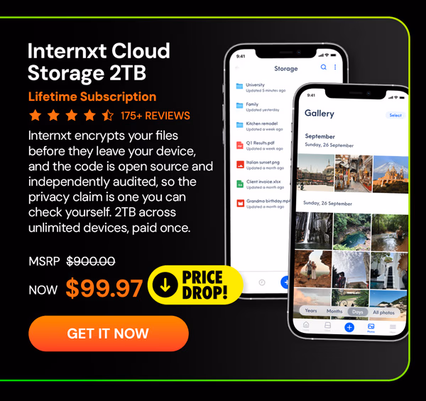 Internxt Cloud Storage: Lifetime Subscription