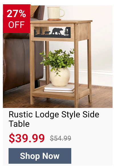 Rustic Lodge Style Side Table