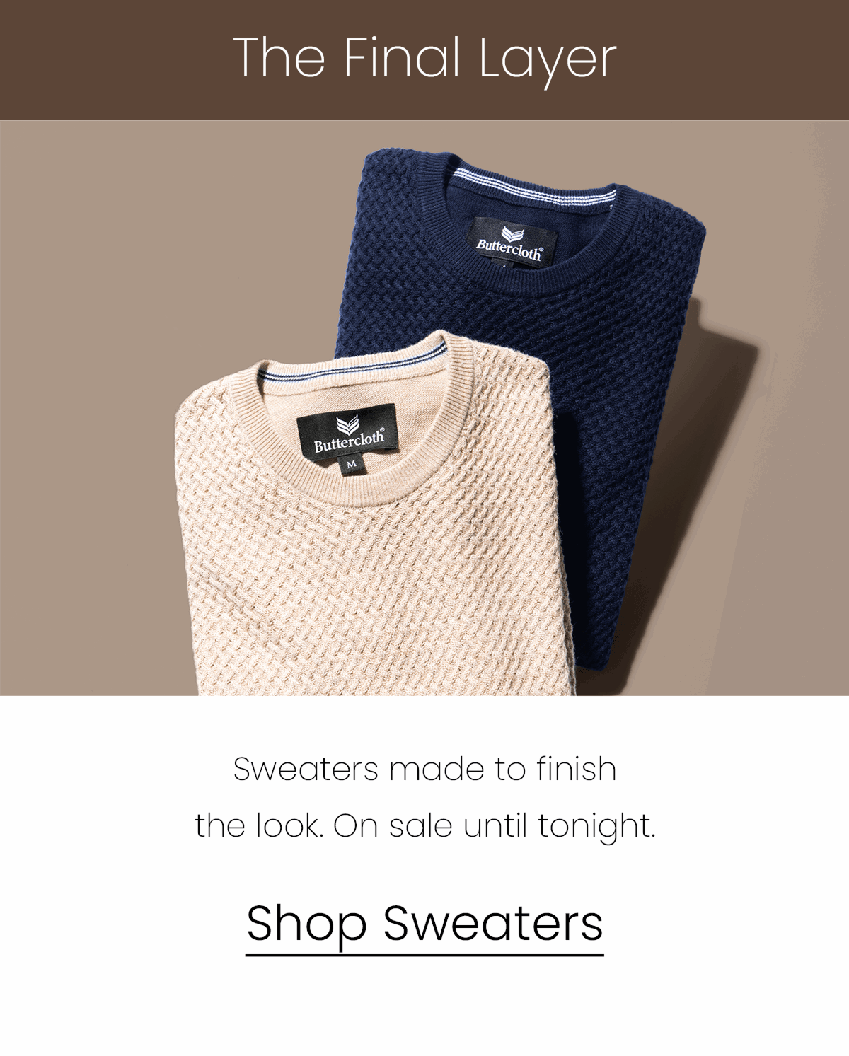 Sweaters made to finish the look. On sale until tonight. | Shop Sweaters