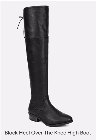 Block Heel Over The Knee High Boot