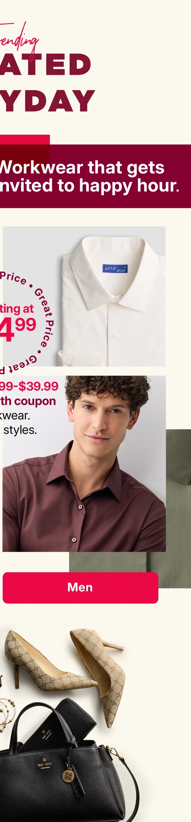 starting at $34.99 workwear for men
