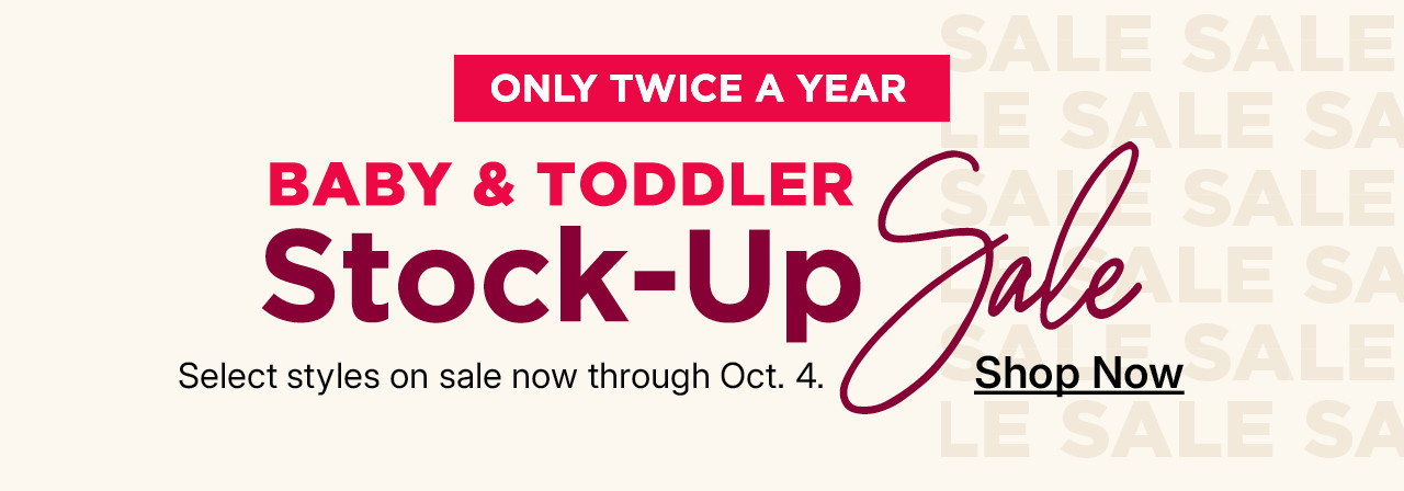 baby & toddler stock up sale